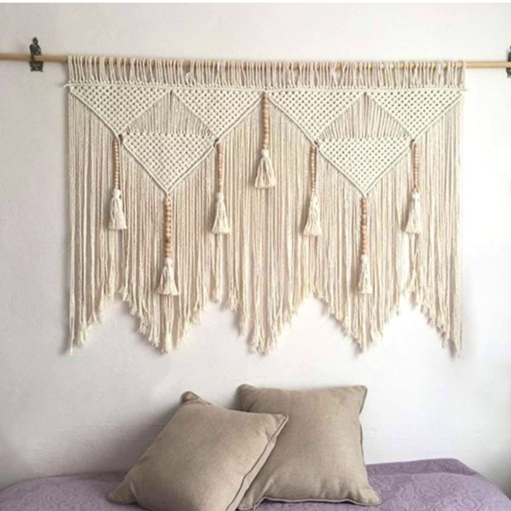 Bohemian Beaded Macrame Braided Farmhouse Hippie Dorm/Event Party/Wedding Decor - Picture 6 of 6